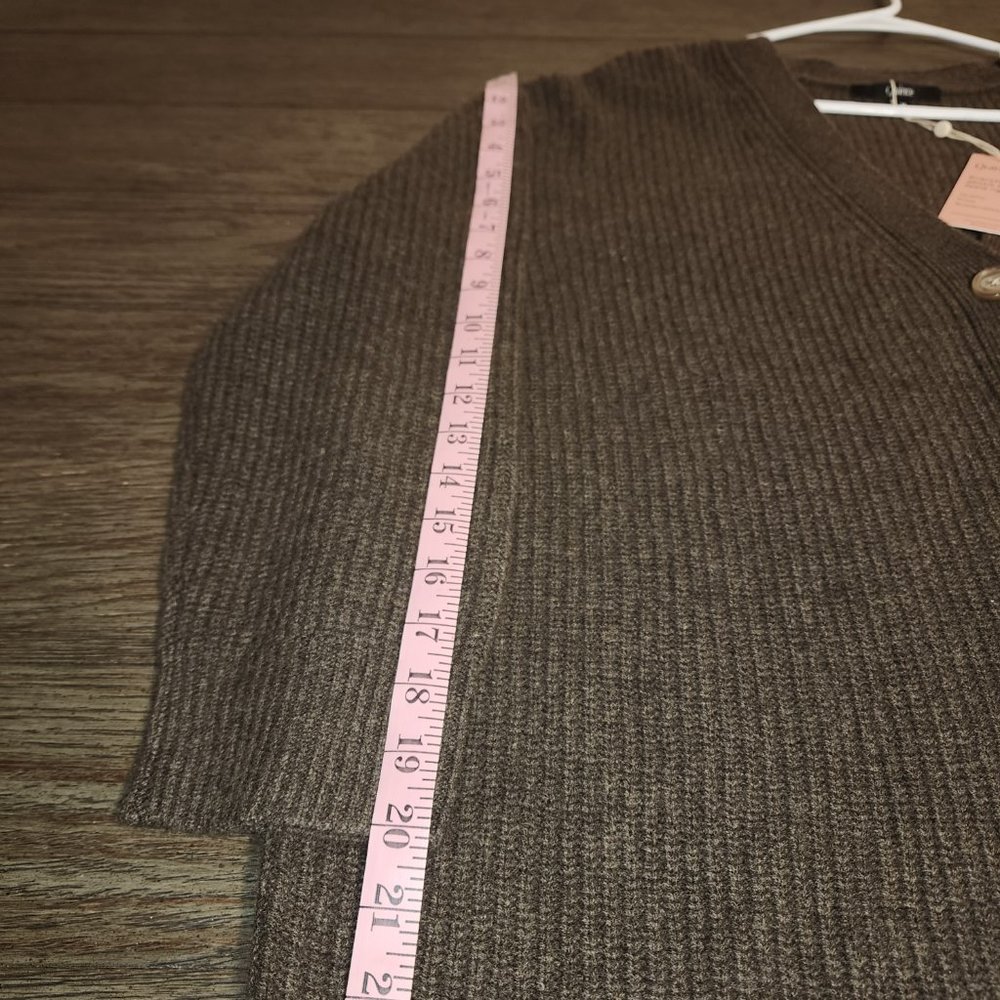 Quince Mongolian Cashmere Oversized Boyfriend Cardigan Sweater NWT Brown Med - Picture 4 of 8